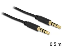 Delock Audio-Kabel 3.5 mm Klinke - 3.5 mm Klinke 0.5 m - Kabeltyp: Anschlusskabel - Audioanschluss Seite A: 3.5 mm Klinke - Audiokanäle: Stereo - Audioanschluss Seite B: 3.5 mm Klinke - Detailfarbe: Schwarz - Länge: 0.5 m