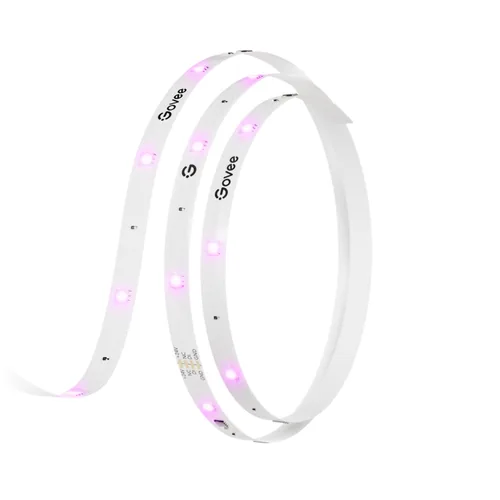 Govee LED Stripe Basic, 5 m, RGBIC, Wi-Fi + Bluetooth - Lampensockel: LED fest verbaut - Farbtemperatur Kelvin: Keine Angabe - Aussenanwendung: Nein - Gesamtleistung: 12 W - Leuchten Kategorie: LED Stripe - Lichtfarbe: RGBIC - farbig (IC-Chip)