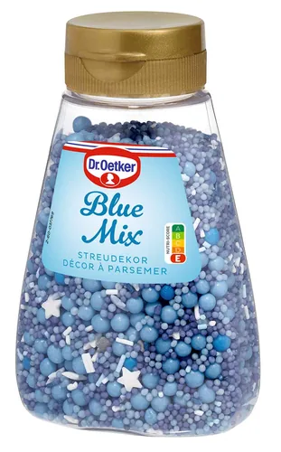 Dr.Oetker Zuckerdekore Streudekor Blue Mix 110 g - Zertifikate: Keine Zertifizierung - Packungsgrösse: 110 g - Nährwertangabe pro: 100 g - Energiegehalt (in kcal): 395 Kcal - Energiegehalt (in kj): 1678 KJ - Fett: 1.7 g