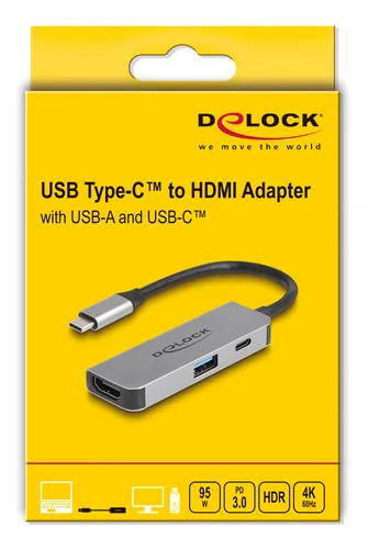 DeLOCK 61063 interface hub USB 3.2 Gen 1 (3.1 Gen 1) Type-C 10000 Mbit/s Grey