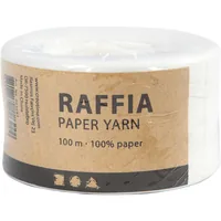 Creativ Company Geschenkband Raffiabast 8 mm x 100 m, Weiss - Breite: 8 mm - Länge: 100 m - Verpackungseinheit: 1 Stück - Detailfarbe: Weiss - Band-Art: Geschenkband