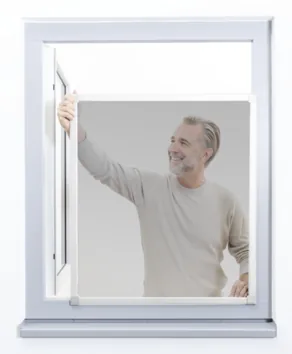 Windhager Teleskopfenster Stretch 80 x 90 cm, Weiss - Produkttyp: Fliegengitter Fenster - Breite: 61 cm - UV Schutz: Nein - Für Schädling: Fluginsekten - Länge: 4.4 cm