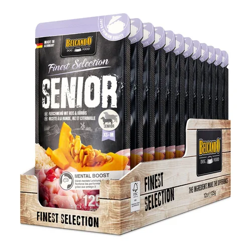 Belcando Nassfutter Senior 125 g - Tierbedürfnis: Haut & Fell - Nachhaltigkeit: Nicht angegeben - Lebensphase: Senior - Produkttyp: Alleinfutter - Packungsgrösse: 125 g - Fleischsorte: Huhn