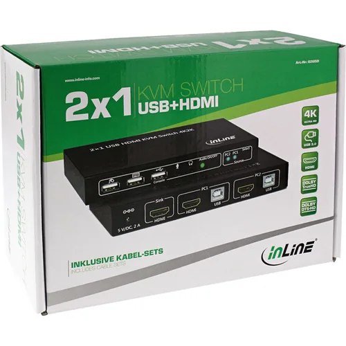 InLine 62602I switch per keyboard-video-mouse (kvm) Nero
