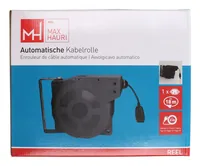 Max Hauri Kabelrolle 20 m, Schwarz - Schutzklasse: IP20 - Detailfarbe: Schwarz - Kinderschutz: Keine Angaben - Aussenanwendung: Keine Angaben - Steckertyp Ausgang: T13 - Material: Kunststoff