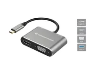 CONCEPTRONIC 4-1 Dock USB-C->HDMIUSB-AVGA100WPD 15cm gr