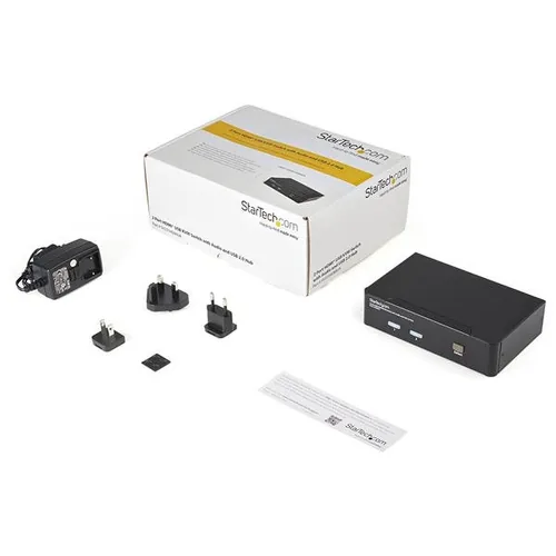 StarTech.com 2 Port USB HDMI KVM Switch with Audio and USB 2.0 Hub - TAA