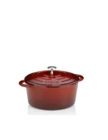 Kela Bräter Calido rund 24 cm, Rot - Material: Gusseisen - Topfart: Bräter - Kompatible Kochfelder: Gas - Induktion - Elektro - Antihaftbeschichtung: Nein - Detailfarbe: Rot - Spülmaschinenfest: Nein