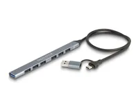 DELOCK 7 Port Slim USB Hub mit USB Type-C oder USB Typ-A