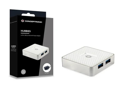 CONCEPTRONIC 4-Port Hub USB Micro-B->4xA3.0 m.Netz. ws