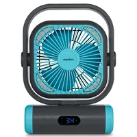 Medion USB-Ventilator E10 TF Blau/Grau - Typ: USB-Ventilator - Betriebsart: Akkubetrieb - Fernbedienung: Ja - Höhenverstellbar: Nein - Lüfterdimension: Nicht definiert - Detailfarbe: Grau - Blau