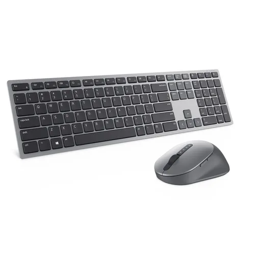 DELL KM7321W clavier Souris incluse Bureau RF sans fil + Bluetooth Gris, Titane