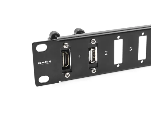 Delock 19? Panel für Adapter mit Schraubanschluss 16 Port schwarz
