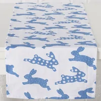 Boltze Tischläufer Charly, 140 x 40 cm - Material: Polyester (PES) - Produkttyp: Tischläufer - Detailfarbe: Blau - Weiss