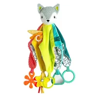 fehn Schmusetuch DoBabyDoo Fuchs - Material: Bouclette - Druckstoff - Frottee - Softvelour - Detailfarbe: Gelb - Rot - Türkis