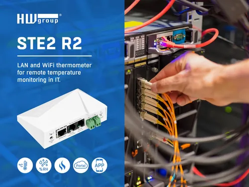 HWgroup Temperatur-Sensor SNMP, WLAN, PoE HWg-STE2-R2-Kit - Modultyp: Gateway-Modul - Schnittstellen: RJ-45 (LAN) - WLAN - Remote Zugriff Art: Ethernet - WLAN