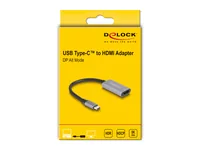 Delock Adapter USB-C–HDMI Passiv, 8K/30Hz, Schwarz - Kabeltyp: Adapter - Videoanschluss Seite A: USB Type-C - Videoanschluss Seite B: HDMI