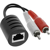 InLine Audio über RJ45 passiv - 2x Cinch 1x Klinke 3,5mm / RJ45 Buchse - max. 50m