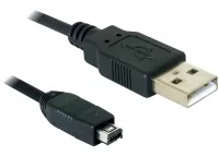 Delock USB 2.0-Kabel 4pin Hirose USB A - Mini-USB B 1.5 m - Kabeltyp: Anschlusskabel - Detailfarbe: Schwarz - USB Standard: 2.0 (480 Mbps) - Länge: 1.5 m - USB Anschluss 2 (Endgerät): Mini-USB B - Geschlecht Anschluss 2 (Endgerät): Male (Stecker)