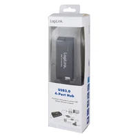 LogiLink UA0085 Schnittstellen-Hub USB 2.0 Type-A 480 Mbit/s Schwarz
