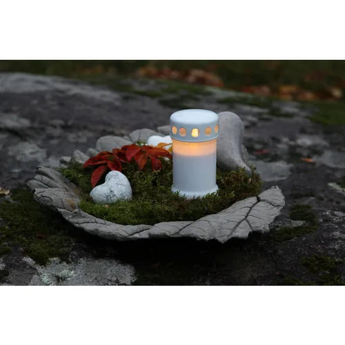 Star Trading LED Grabkerze Serene Outdoor, Weiss, 13.5 cm Höhe - Betriebsart: Akkubetrieb - Aussenanwendung: Ja - Höhe: 13.5 cm - Timerfunktion: Nein - Set: Nein - Leuchtenfarbe: Weiss