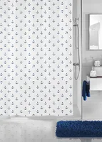 Kleine Wolke Duschvorhang Anchor 120 x 200 cm,  Dunkelblau/Weiss - Breite: 120 cm - Höhe: 200 cm - Detailfarbe: Weiss - Dunkelblau - Produkttyp: Duschvorhang - Detailmaterial: Polyester (PES) - Grundmaterial: Polyester (PES)