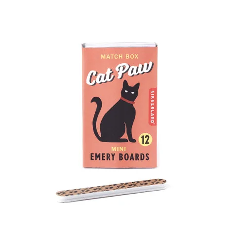 Kikkerland Nagelfeile Cat Paw Match Box Emery Boards 12 Stück - Produkttyp: Nagelfeile - Feilentyp: Sandblattfeile