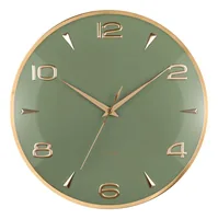 KARLSSON Wanduhr Sienna Glow Jungle green - Form: Rund & Dünn - Detailfarbe: Grün - Uhrtyp: Analog - Funksignal: Nein - Funktionen: Zeit - Detailmaterial: Eisen