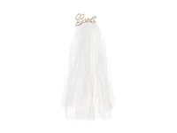 PARTYDECO Haarreif mit Schleier Onesize OP7 gold