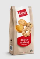 Wernli Gebäck Chnusper-Mischung 230 g - Produkttyp: Guetzli - Nährwertangabe pro: 100 g - Energiegehalt (in kj): 2102 KJ - Energiegehalt (in kcal): 502 Kcal - Fett: 24 g - Davon gesättigte Fettsäuren: 9.3 g