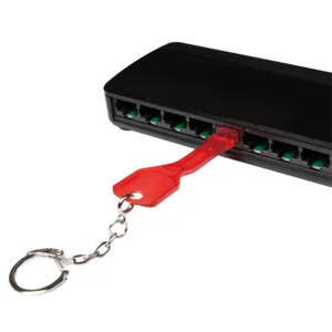 Logilink RJ45 Port Blocker Set 10Stück rot Schlüssel