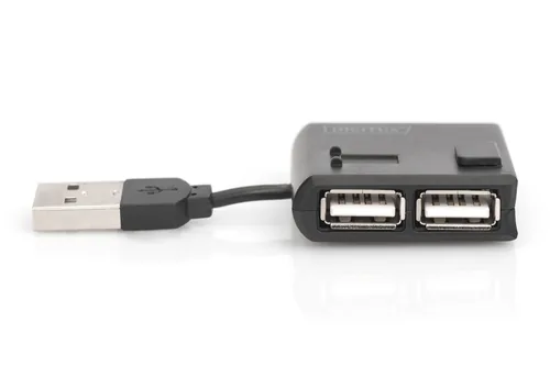DIGITUS USB-Hub 4-Port 2.0->4xA2.0 integr. Kabel schwarz