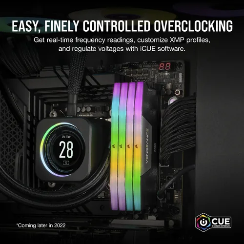 DIMM 16 GB DDR5-5200 (2x 8 GB) Dual-Kit (schwarz, CMH16GX5M2B5200C40, Vengeance RGB, INTEL XMP)