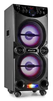 Fenton Lautsprecher LIVE2104 Karaoke Maschine Schwarz - Lautsprecher Kategorie: Aktiv - Bauweise: Andere - Multifunktionsbox - Eigenschaften: Integrierter MP3 Player - Fernbedienbar - Rollen - Equalizer - Integrierter DSP - Bluetooth Audio Streaming - Int