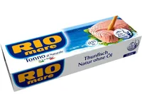 RIO mare Dose Thunfisch Naturale 3 x 80 g - Produkttyp: Fisch - Nährwertangabe pro: 100 g - Energiegehalt (in kj): 409.5 KJ - Energiegehalt (in kcal): 96.5 Kcal - Fett: 0.5 g - Gesättigte Fettsäuren: 0.2 g