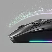 Steel Series Gaming-Maus Aerox 3 Schwarz - Maus Features: Spritzwassergeschützt - Programmierbare DPI-Einstellung - Staubgeschützt - RGB-Beleuchtung - Daumentaste - Beleuchtung - Bedienungsseite: Rechtshänder - Detailfarbe: Schwarz matt - Schwarz - Gewich