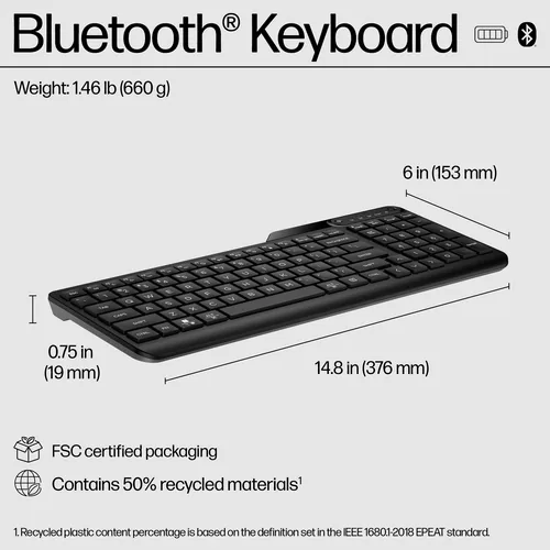 HP 460 Multi-Device Bluetooth Keyboard Tastatur Haus Schwarz