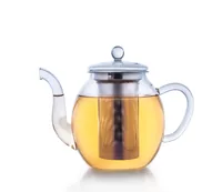 Creano Teekanne 1 l, Transparent - Material: Borosilikatglas - Detailfarbe: Transparent - Filtertyp: Edelstahlfilter - Fassungsvermögen: 1 l - Kompatible Kochfelder: Manuell - nicht für Kochfelder