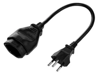 FURBER.power Verlängerungskabel T13-T12 0.2 m, 4 Stück - Anzahl Leiter: 3 - Detailfarbe: Schwarz - Kinderschutz: Ja - Steckereigenschaften: Angespritzt - Steckertyp Ausgang: T13 - Leiterquerschnitt: 1 mm²