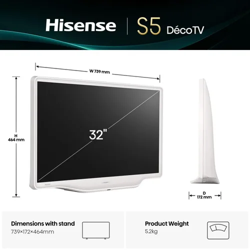 Hisense 32S5Q 81,3 cm (32") Full HD Smart-TV WLAN Weiß