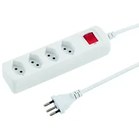STEFFEN Steckdosenleiste POWER EASY 4x T13 - Einsatzgebiet: Indoor - Detailfarbe: Weiss - Kinderschutz: Ja - Steckertyp Ausgang: T13 - Schalter: 1 Schalter - Steckdosenanzahl: 4