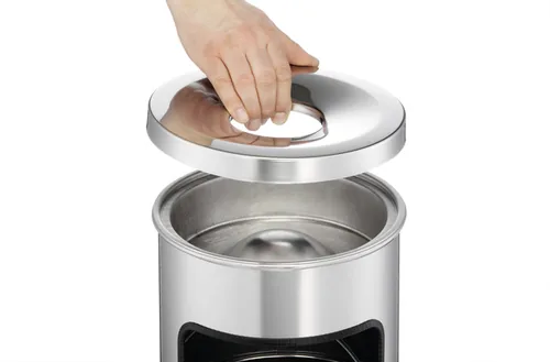 DURABLE Papierkorb Safe mit Ascher rund silber