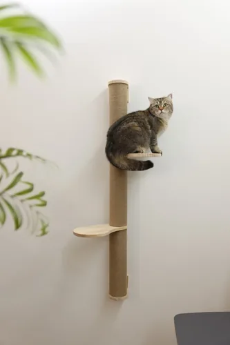Kerbl Kratzsäule Timber 127 cm - Höhe: 127 cm - Anzahl Liegeplätze: 2 × - Detailfarbe: Hellbraun - Tierart: Katze - Produkttyp: Kletterstufe