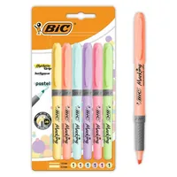 BIC 992561 marker 6 pc(s) Chisel tip Light Blue, Light Green, Light orange, Light pink, Violet, Yellow