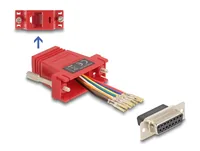 DELOCK Adapter D-Sub15-> D-Sub15BuBu Montagesatz rot