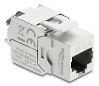 Delock Keystone-Modul RJ45 Buchse zu LSA Cat.8.1 geschirmt - Modultyp: Keystone - Anschluss Front: Buchse RJ-45 - Anschluss Rück: LSA - Medientyp: Netzwerk - Schirmung: Ja - Detailfarbe: Silber - Weiss