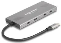 DELOCK 7 Port USB Hub 10 Gbps mit 4 x USB Type-C Buchse und 3 x USB Typ-A Buchse mit PD 80 W