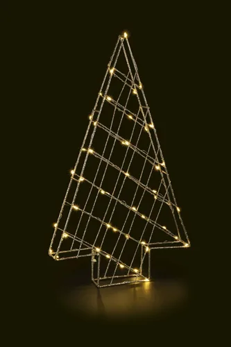 STT Tischdeko Svenja Star 3D Baum, 45 cm, Gold - Betriebsart: Batteriebetrieb - Fernbedienung: Nein - Aussenanwendung: Nein - Anwendzungszweck: Stehend - Timerfunktion: Ja - Set: Nein