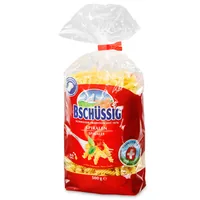 Bschüssig Teigwaren   Spiralen 500 g - Produkttyp: Fusilli - Nährwertangabe pro: 100 g - Energiegehalt (in kj): 1520 KJ - Energiegehalt (in kcal): 361 Kcal - Fett: 3 g - Gesättigte Fettsäuren: 1 g