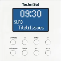 Technisat DAB+ Radio DigitRadio Up 1 Weiss - Widerstandsfähigkeit: Keine Angabe - Radio Tuner: DAB+ - FM - Stromversorgung: Netzbetrieb - Detailfarbe: Weiss - Streaming Formate: Keine - Ausstattung: Display - Equalizer - Schlummerfunktion - Senderspeicher